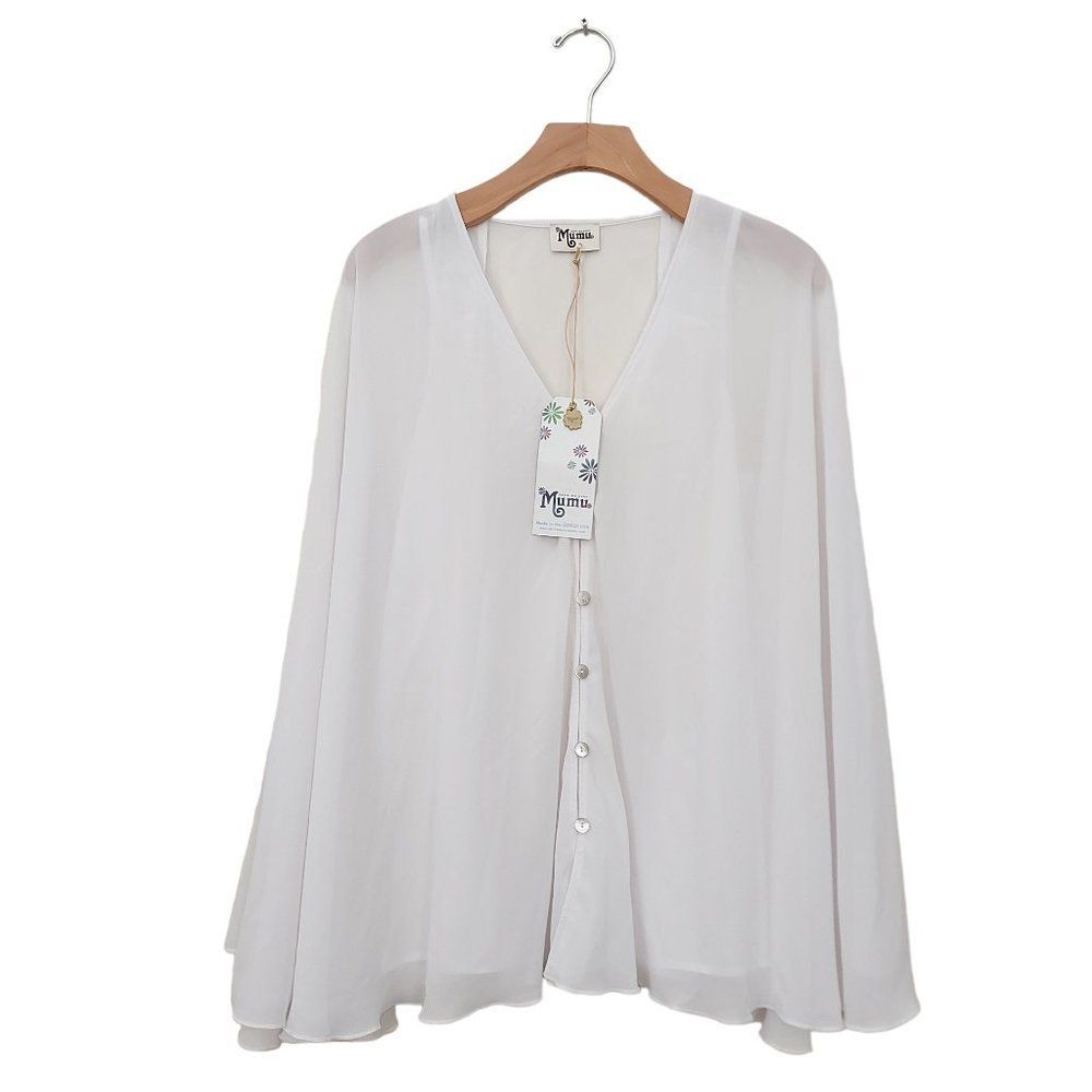 Show Me Your MuMu Sheer Butterfly Tunic Womens Medium White Chiffon Bohemian
